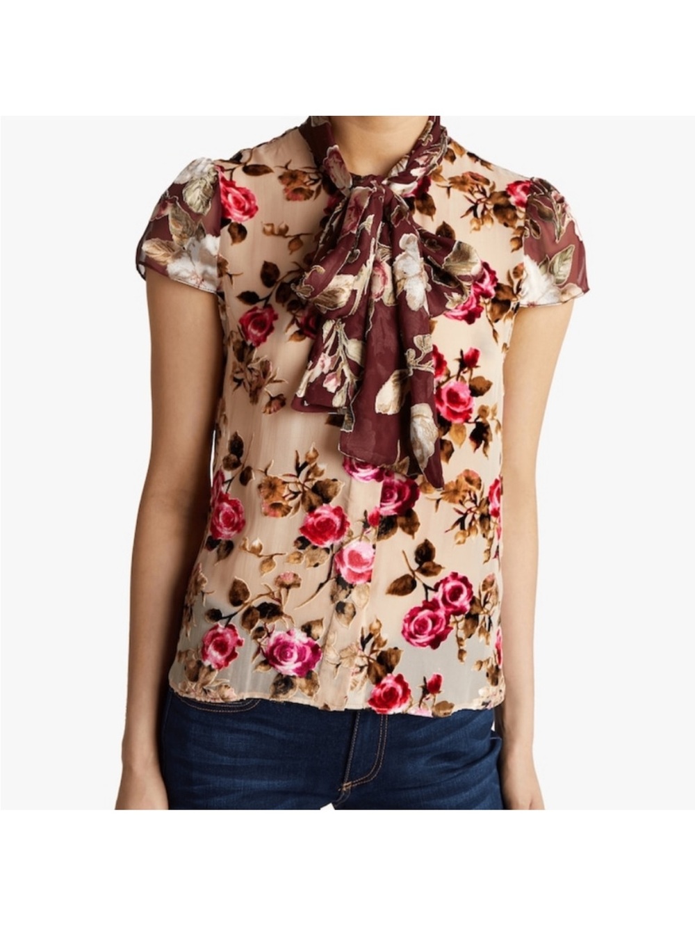 Alice + Olivia Jeanne Bow Collar Blouse